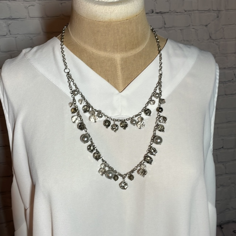 Charming‎ Charlie bead layered necklace+ earrings silver